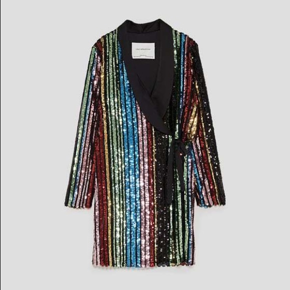 rainbow sequin wrap dress